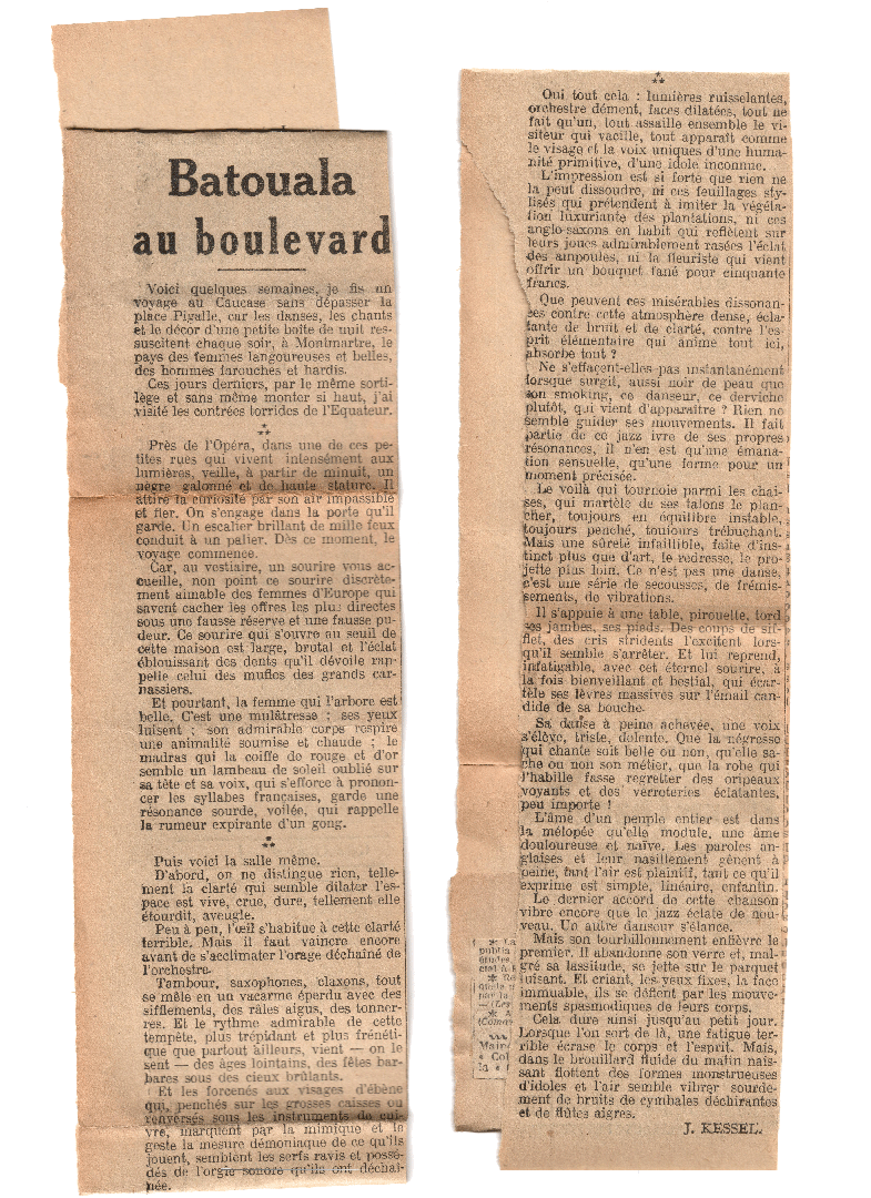 Page 1 ARTICLE KESSEL En Septembre 1923 Batouala, René Maran
