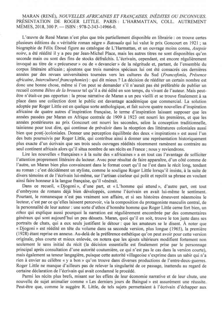 Page 1 Article De Pierre HALEN Événements Passés 768x1074, René Maran